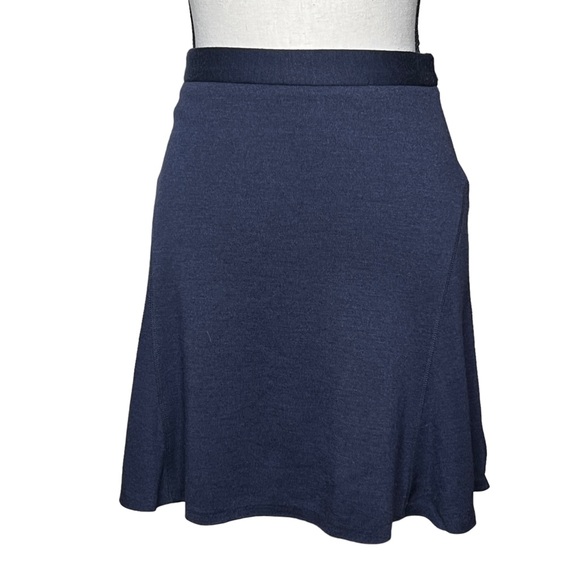 Lacoste Midnight Blue 100% Wool Side Zip A Line Mini Skirt Size 6 Made In France - Picture 4 of 9